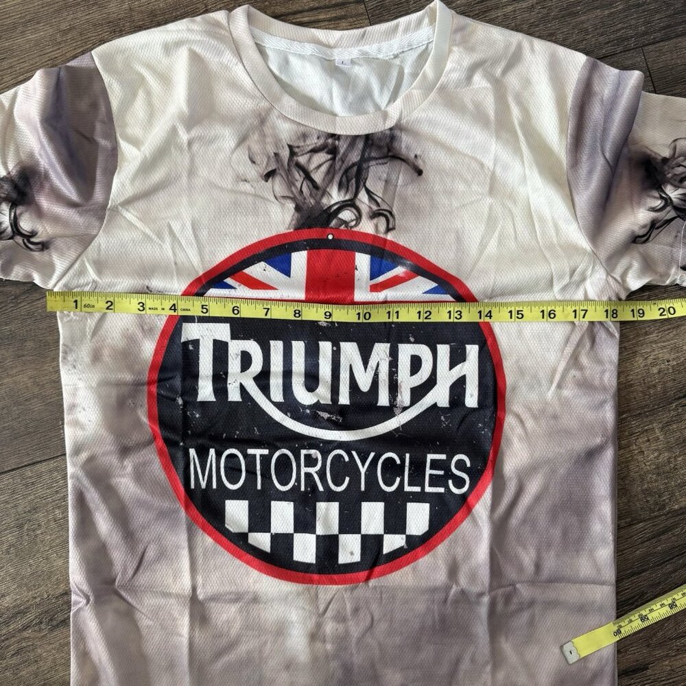 TRIUMPH MOTORCYCLES RACING shirt JERSEY TEE ORIGINAL SIZE L Brand new - Picture 5 of 5